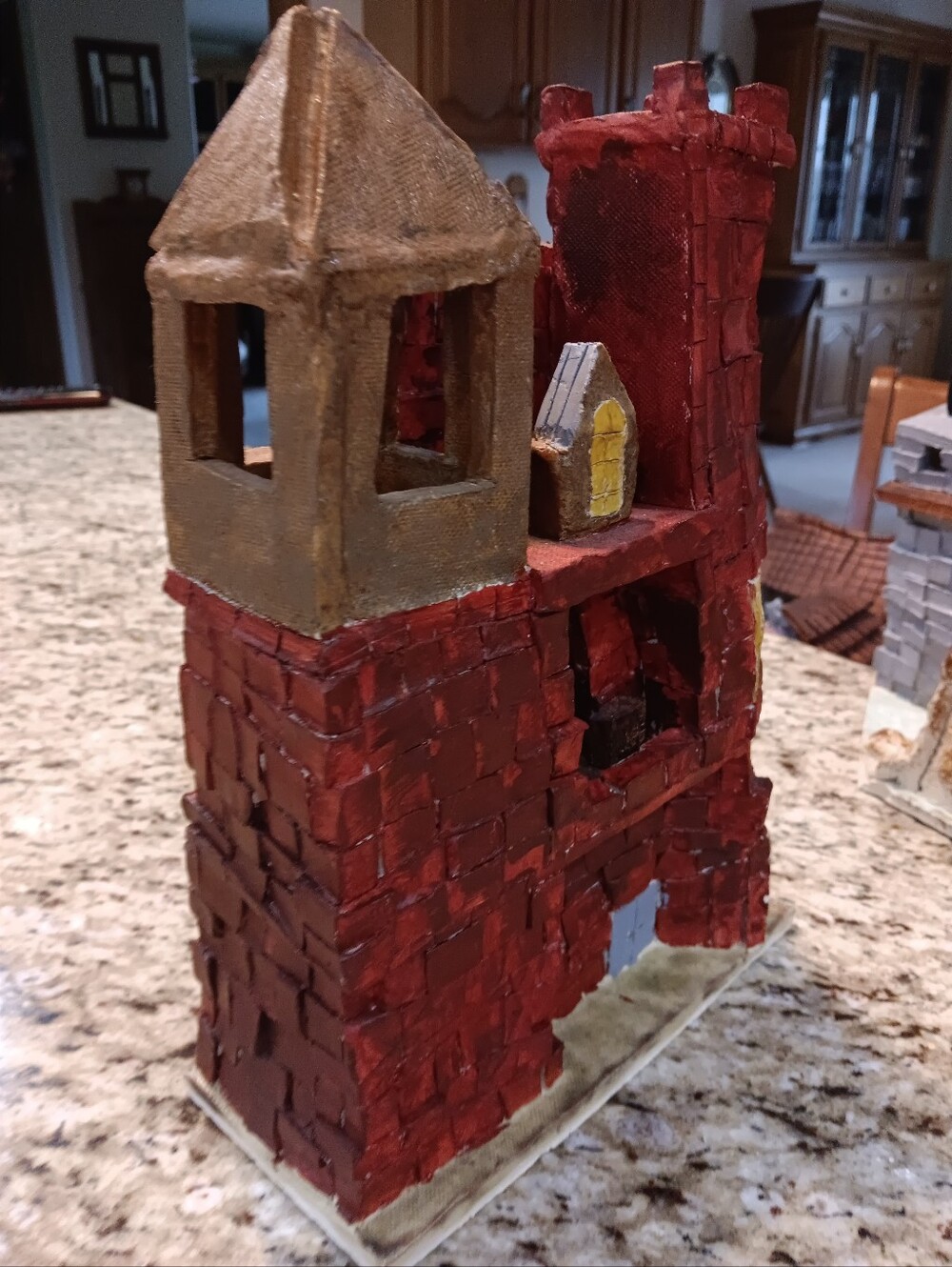 Red And Gold Ceramic Castle - Picture 2 of 4